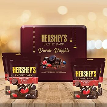 HERSHEY'S Exotic Dark - Diwali Delights Gift Pack Raspberry & Goji 266g, Chocolate
