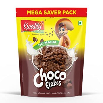 Kwality Choco Flakes, Made with Whole Wheat, Zero% Maida, Source of Protein and Fibre, Richness of Chocolate (1 kg, Pack of 1)