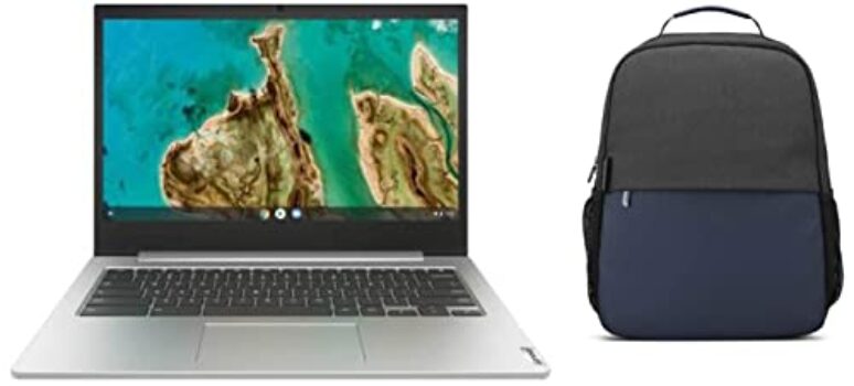 Lenovo IdeaPad 3 Chromebook Intel Celeron N4020 14'' FHD Laptop (4GB/64GB eMMC/Chrome OS/Upto 10hr Battery/2W HD Speaker/Platinum Grey/1.4Kg), 82C1002EHA + 15.6" Backpack