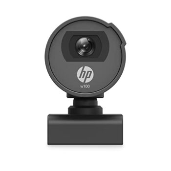 HP w100 480P 30 FPS Digital Webcam with Built-in Mic, Plug and Play Setup, Wide-Angle View for Video Calling on Skype, Zoom, Microsoft Teams and Other Apps (Black)