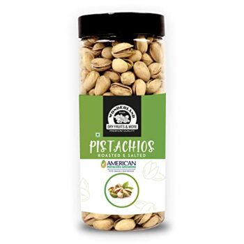 WONDERLAND FOODS (DEVICE) - Dry Fruits American California Roasted & Salted Jumbo Pistachios (Pista) 500g Jar | Super Crunchy & Delicious Healthy Snack | Vitamins & Minerals Rich | Immunity Booster