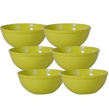 Wonder Sigma 1000 Microwave Safe Multipurpose Plastic Bowl Set, 6 pc Bowl 650 ml, Green Color, Made in India, KBS03328